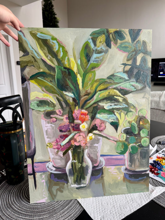 My Favorite Table, 18x24 Canvas Panel Painting