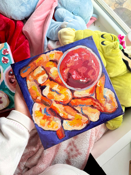 Shrimp, 10x10 Canvas Painting