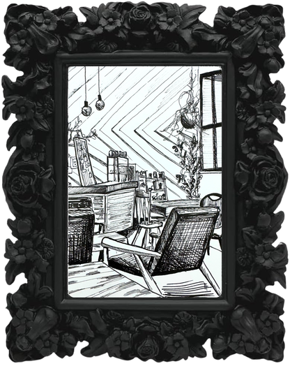 Coffee Shop Study, Postcard Size